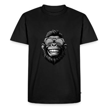 Gorilla Head Portrait Funny Party - Men's Premium Organic T-Shirt - black - Front - Nico (187cm)