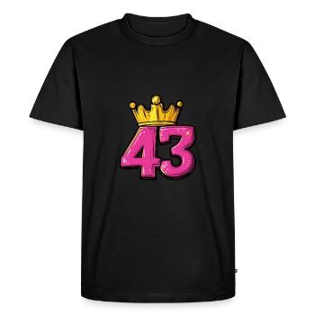 43 Numéro Jersey Couronne - T-shirt Premium bio Homme - noir - Devant - Nico (187cm)