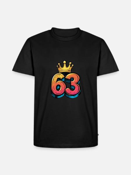 63 Number Jersey Crown - Men's Premium Organic T-Shirt - black