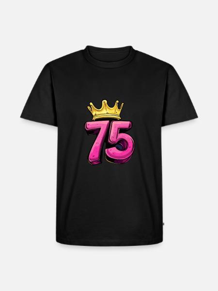 75 Number Jersey Crown - Men's Premium Organic T-Shirt - black