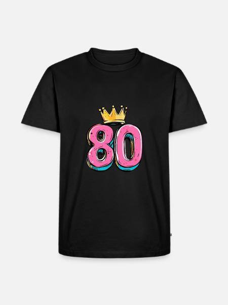 80 Number Leotard Crown - Men's Premium Organic T-Shirt - black