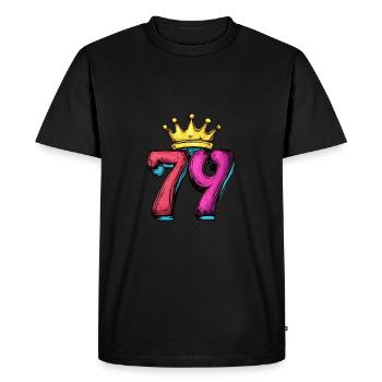 79 Numéro Jersey Couronne - T-shirt Premium bio Homme - noir - Devant - Nico (187cm)
