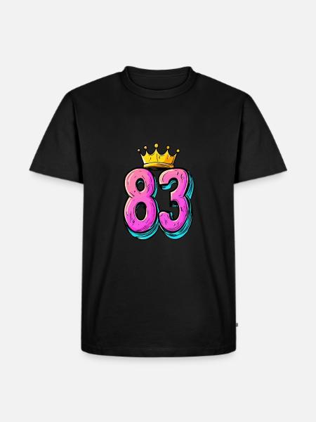 83 Numéro Jersey Couronne - T-shirt Premium bio Homme - noir
