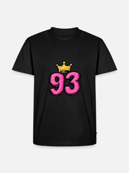 93 Number Jersey Crown - Men's Premium Organic T-Shirt - black