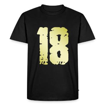 18 Nombre Vintage - T-shirt Premium bio Homme - noir - Devant - Nico (187cm)