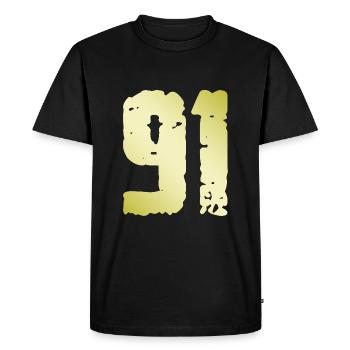 91 Nombre Vintage - T-shirt Premium bio Homme - noir - Devant - Nico (187cm)