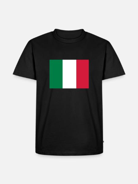 Italienische Flagge - Männer Premium Bio T-Shirt - Schwarz