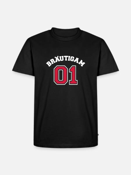 bräutigam 01 - Männer Premium Bio T-Shirt - Schwarz