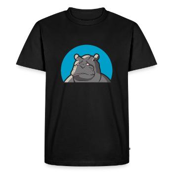 Hippopotame - T-shirt Premium bio Homme - noir - Devant - Nico (187cm)