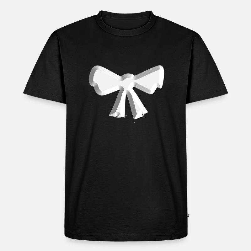 schleife symbol fliege silber - Männer Premium Bio T-Shirt - Schwarz