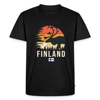 finland finlande cadeau cool - T-shirt Premium bio Homme - noir - Devant - Nico (187cm)