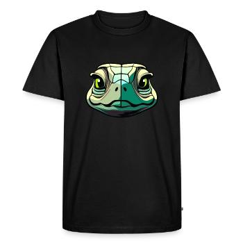 Visage de tortue coloré de style dessin animé - T-shirt Premium bio Homme - noir - Devant - Nico (187cm)
