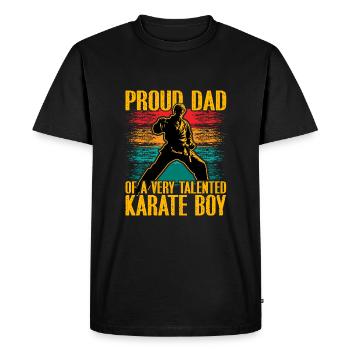 Fier papa d’un garçon de karaté très talentueux - T-shirt Premium bio Homme - noir - Devant - Nico (187cm)