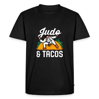 Judo et tacos - T-shirt Premium bio Homme - noir - Devant - Nico (187cm)