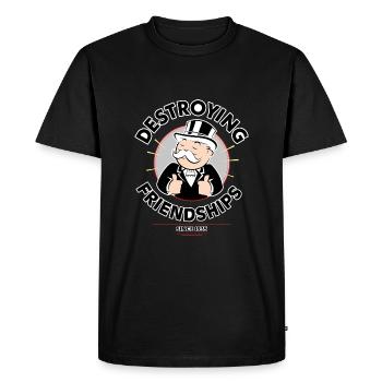 Monopoly Destroying Friendships Avec Mr. Monopoly - T-shirt Premium bio Homme - noir - Devant - Nico (187cm)