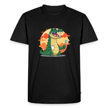 Crocodile Dental Hygiene - Men's Premium Organic T-Shirt - black - Front - Nico (187cm)