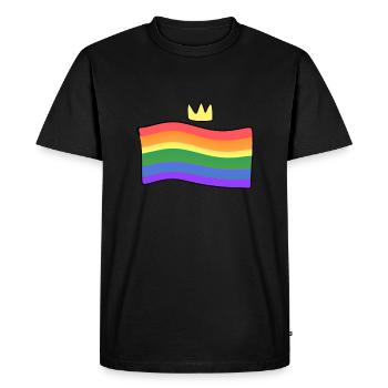 lgbt flag rainbow crown love - Men's Premium Organic T-Shirt - black - Front - Nico (187cm)