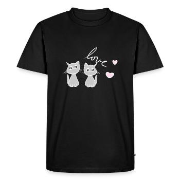 chat chats amis chers animaux chat ami - T-shirt Premium bio Homme - noir - Devant - Nico (187cm)