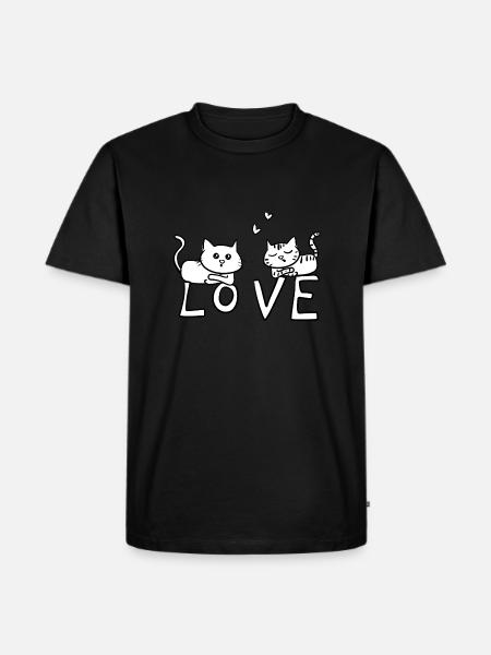 Cats Cat dear lovers - Men's Premium Organic T-Shirt - black