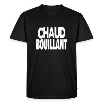 chaud bouillant - T-shirt Premium bio Homme - noir - Devant - Nico (187cm)