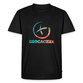 Géocachette - Geocacher - T-shirt Premium bio Homme - noir - Devant - Nico (187cm)