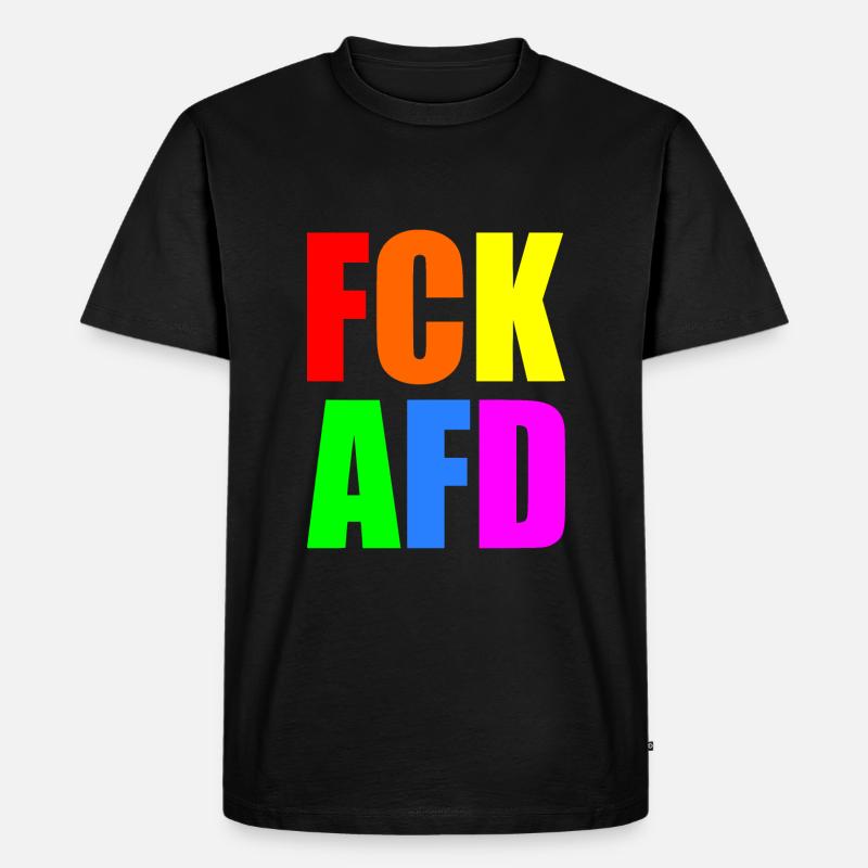 Fck afd - Männer Premium Bio T-Shirt - Schwarz
