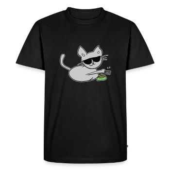 nourriture pour chat chill relax animal symbol TV - T-shirt Premium bio Homme - noir - Devant - Nico (187cm)