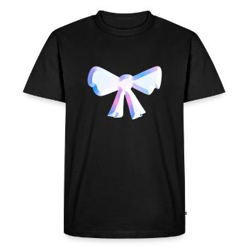 symbole de boucle mouche paillettes rose - T-shirt Premium bio Homme - noir - Devant - Nico (187cm)