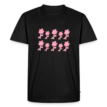 floral pattern plants flower symbol pink - Men's Premium Organic T-Shirt - black - Front - Nico (187cm)