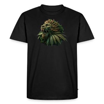 Restez calme Lion Cannabis Lion Chanvre - T-shirt Premium bio Homme - noir - Devant - Nico (187cm)