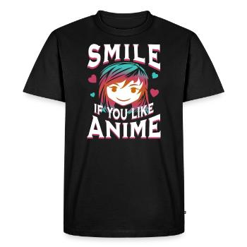 Souriez si vous aimez l’anime - T-shirt Premium bio Homme - noir - Devant - Nico (187cm)