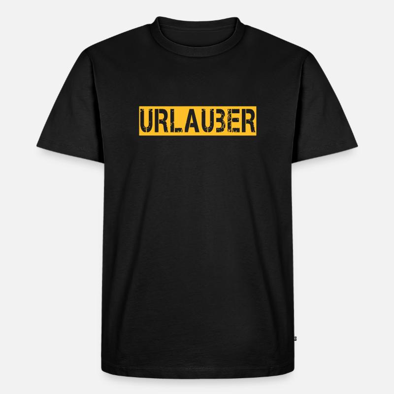URLAUBER - Männer Premium Bio T-Shirt - Schwarz