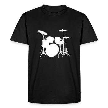 batterie - T-shirt Premium bio Homme - noir - Devant - Nico (187cm)