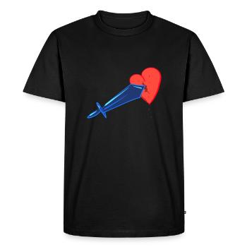 le mal d’amour de l’épée au cœur brisé - T-shirt Premium bio Homme - noir - Devant - Nico (187cm)