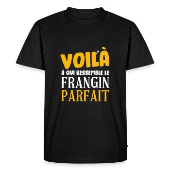 Voila Le Frangin Parfait Humour Famille Futur - T-shirt Premium bio Homme - noir - Devant - Nico (187cm)