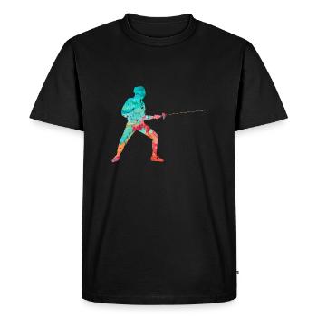 Escrime et escrime PopArt - T-shirt Premium bio Homme - noir - Devant - Nico (187cm)
