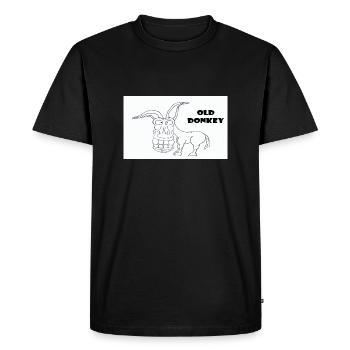 083509OldDonkey - Männer Premium Bio T-Shirt - Schwarz - Vorne - Nico (187cm)