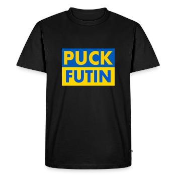 Puck futin - Men's Premium Organic T-Shirt - black - Front - Nico (187cm)