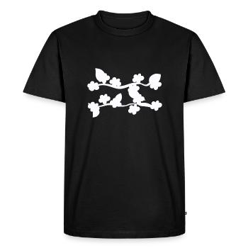 leaf leaves line nature shape branch plants - Men's Premium Organic T-Shirt - black - Front - Nico (187cm)