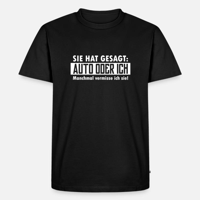 auto oder ich - Männer Premium Bio T-Shirt - Schwarz