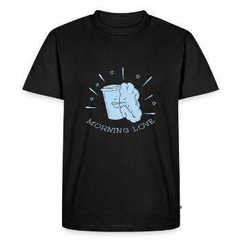 amour du matin 0 - T-shirt Premium bio Homme - noir - Devant - Nico (187cm)