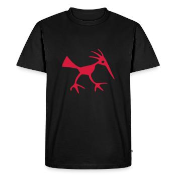 vecteur d'oiseau pétroglyphes - T-shirt Premium bio Homme - noir - Devant - Nico (187cm)