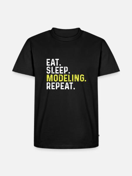 Eat Sleep Modeling Repeat - Men's Premium Organic T-Shirt - black