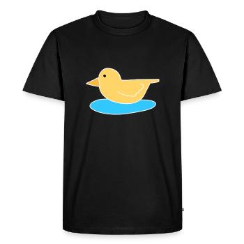 duck bird flying animal symbol water - Men's Premium Organic T-Shirt - black - Front - Nico (187cm)
