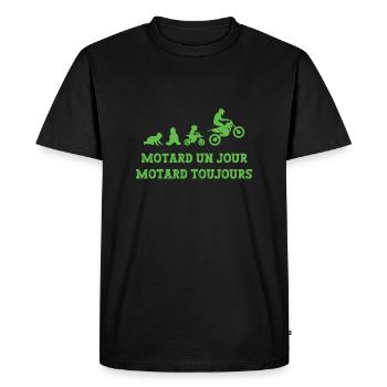 motard un jour motard toujours - T-shirt Premium bio Homme - noir - Devant - Nico (187cm)