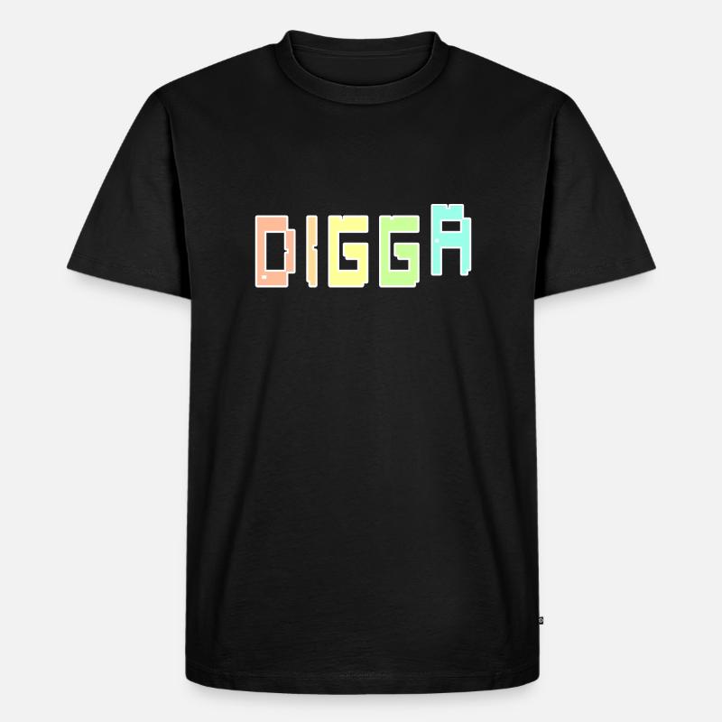 Digga - Männer Premium Bio T-Shirt - Schwarz