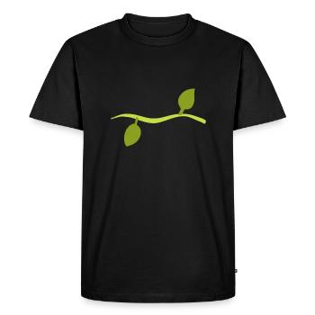 Two Leaves Line Nature - Men's Premium Organic T-Shirt - black - Front - Nico (187cm)