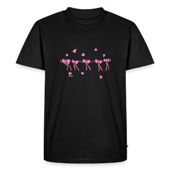 pink loop line stroke symbol - Men's Premium Organic T-Shirt - black - Front - Nico (187cm)