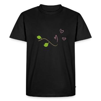 Branch Symbol Heart Tree Natural Stick Leaf - Men's Premium Organic T-Shirt - black - Front - Nico (187cm)