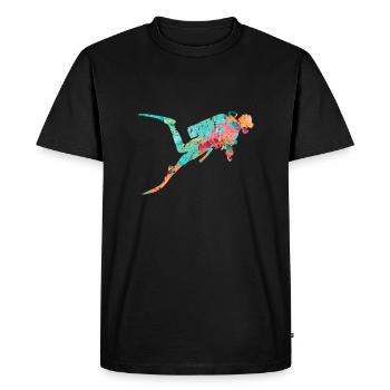 Deep Sea Divers and Divers PopArt - Men's Premium Organic T-Shirt - black - Front - Nico (187cm)